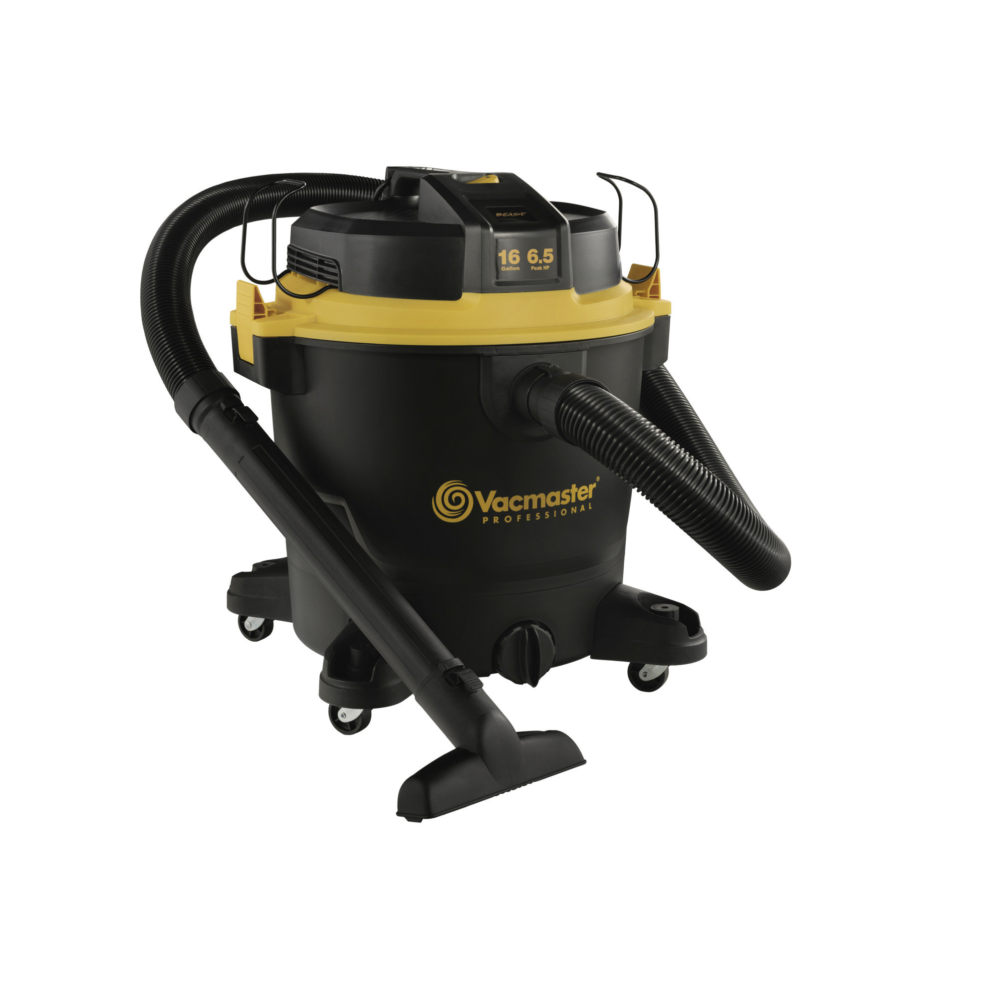 Vacmaster Professional Beast, Vacmaster Beast 16 Gallon 6.5HP Wet/Dry Vacuum, Capacity 16 Gal, Horsepower 6.5 HP, Model# VJH1612PF 0202